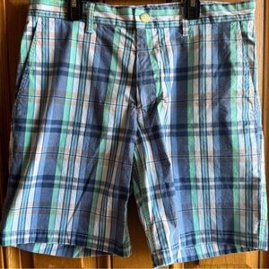 Southern Tide Blue and Green Flat Front Shorts